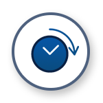 A circle with an arrow in it, providing SOC service.