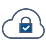 A SIEM tool represented by a blue box with a check mark on it.