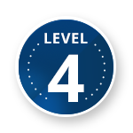 A blue button with the word level 4 on it showcasing Cyber Maturity Model Certification.
