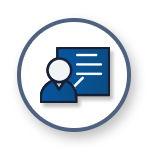 A SIEM icon with a blue and white person.