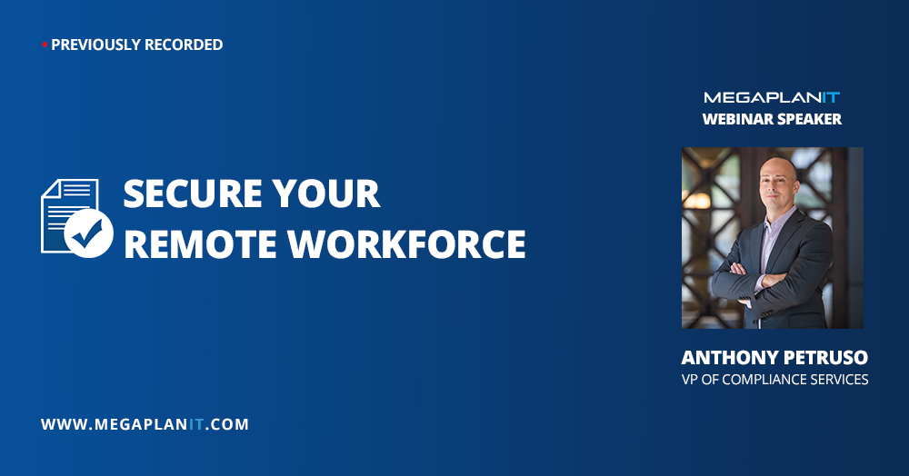 A man in a blue shirt blogging about how to secure your remote workforce.
