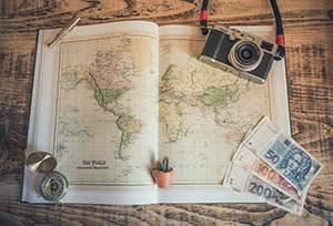 A digital map integrated into an open book creating a secure cyber environment.