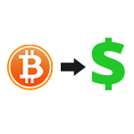 A bitcoin and a dollar sign next to each other demonstrating cryptocurrency.