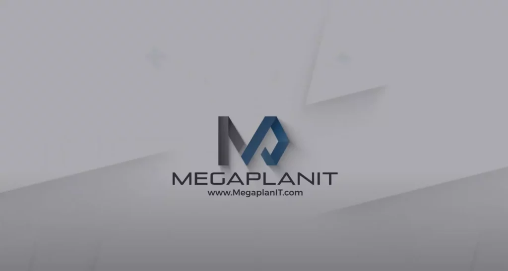 Megaplant logo emphasizing cybersecurity on a white background.