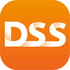 The dss logo on an orange background emphasizing cybersecurity.