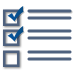 Checkbox-150px-V2 A checklist icon with a blue arrow representing a SIEM.