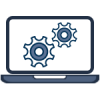 Configuration-V2-150px A laptop with gears on it, showcasing Cyber Maturity Model Certification.