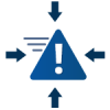 Containment-V2-150px A blue and white network intrusion monitoring icon with an exclamation mark.
