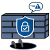 Firewall-V4-150px An image of a brick wall with a security symbol representing network intrusion monitoring.