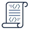 An icon of a document with code on it representing endpoint detection and response.
